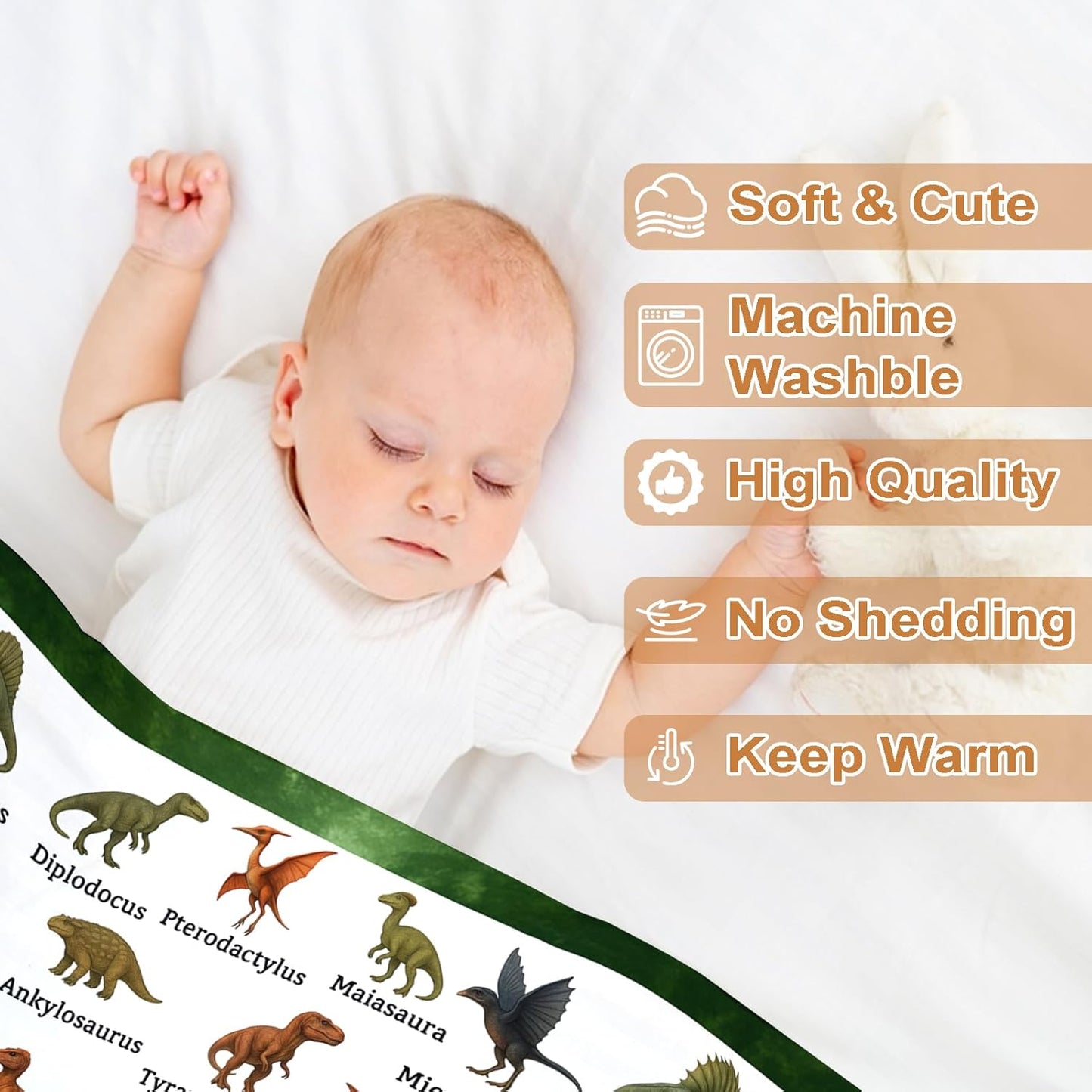 Ship Next Day, Personalized Baby Blanket – Printed in USA, Custom Baby Blanket for Boys & Girls