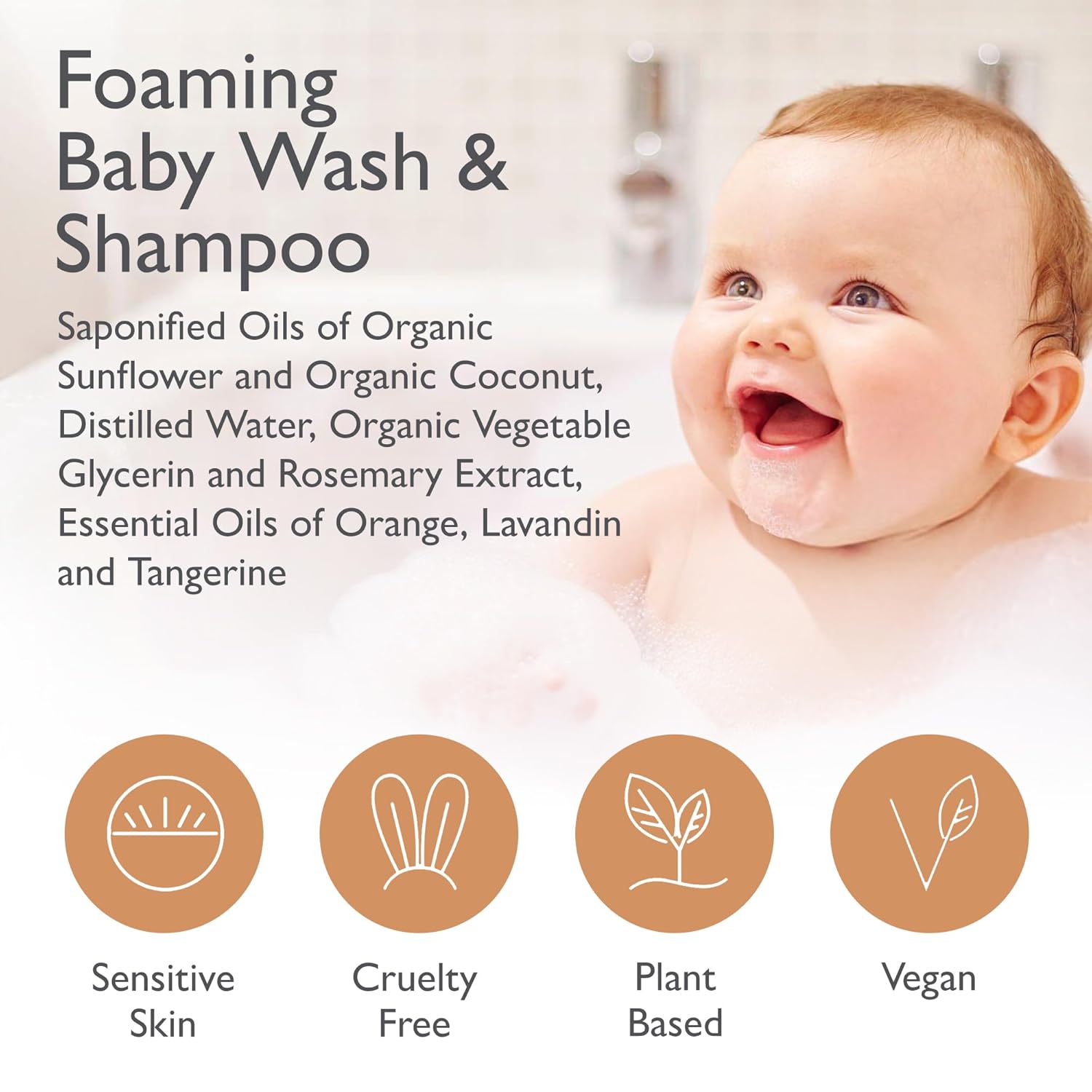 SoCal Suds & Company - Organic Foaming Baby Wash & Shampoo - Gentle Cleansing Newborn Body & Hair