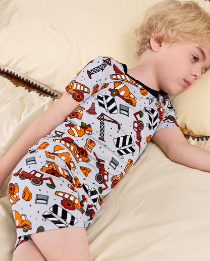 Bamboo Viscose Toddler Animal Pajamas Boys Girls Kids Cool Short Summer 12M-8Y Snug fit Pjs Set 2pcs