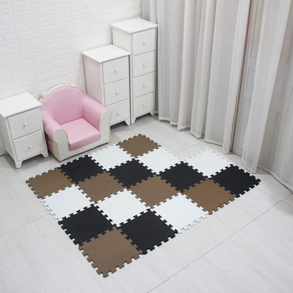 MQIAOHAM® 18 Pieces Puzzle Play Mats, Soft Baby Play Mat, Kids Interlocking Foam Floor Tiles, Toddlers Carpet Playmats G301018-101104106
