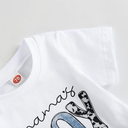 fhutpw Baby Toddler Boy Clothes Summer Outfits 6 12 18 24 Months Patchwork Short Sleeve T Shirt & Shorts Sets with Pockets