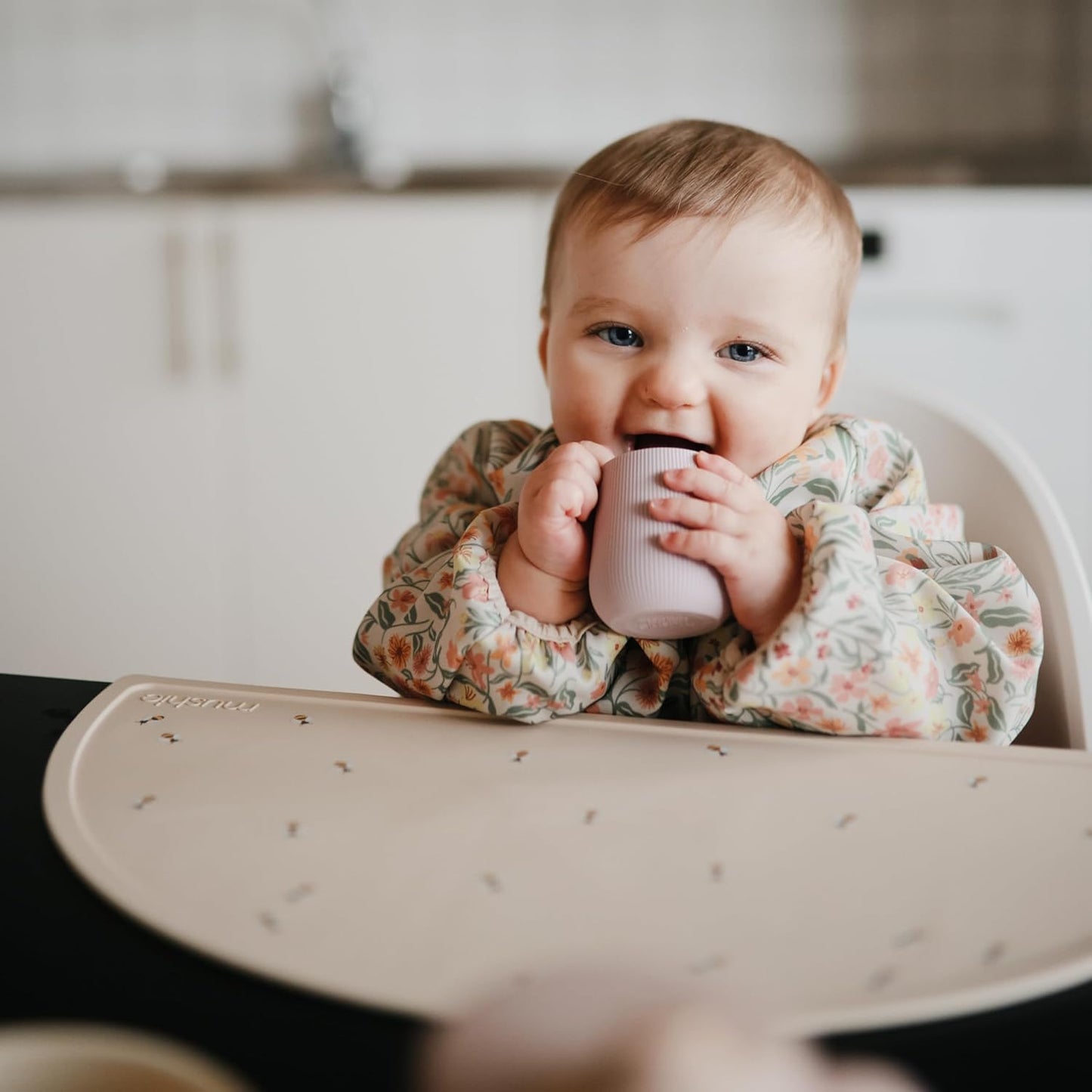 mushie Silicone Baby Starter Training Cup | 6 Months+ (Soft Lilac)