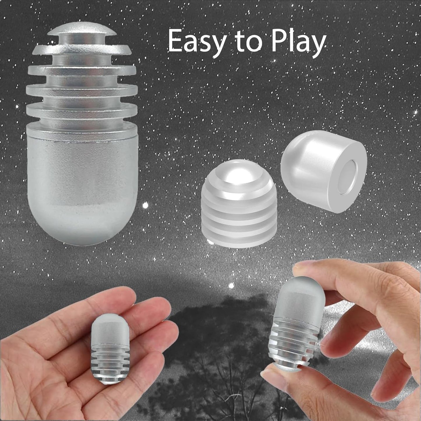 Fidget Toys Fidget Clicker Magnetic Metal Capsule Fidget Toys Fidget Slider, EDC Fidget Toy for Adults Teens, ADHD Anxiety Stress Relief Toys, Gift for Boyfriend, Husband and Father (Silver)