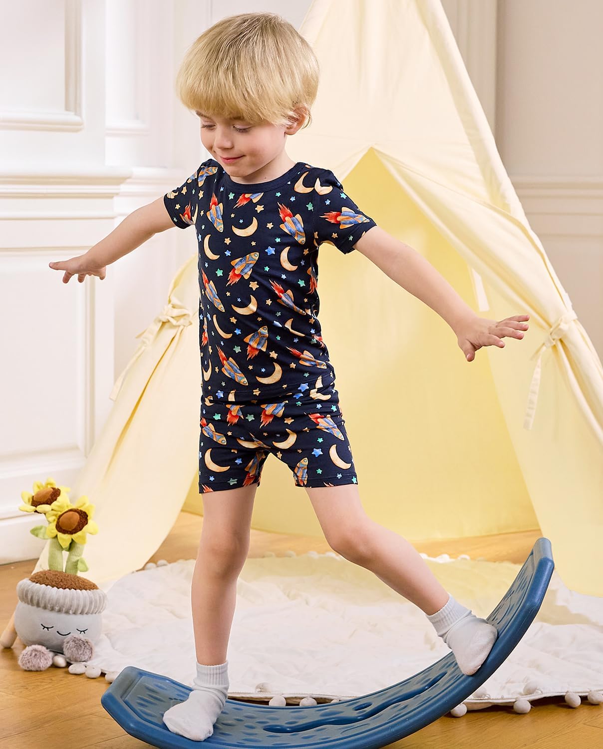 Bamboo Viscose Toddler Animal Pajamas Boys Girls Kids Cool Short Summer 12M-8Y Snug fit Pjs Set 2pcs