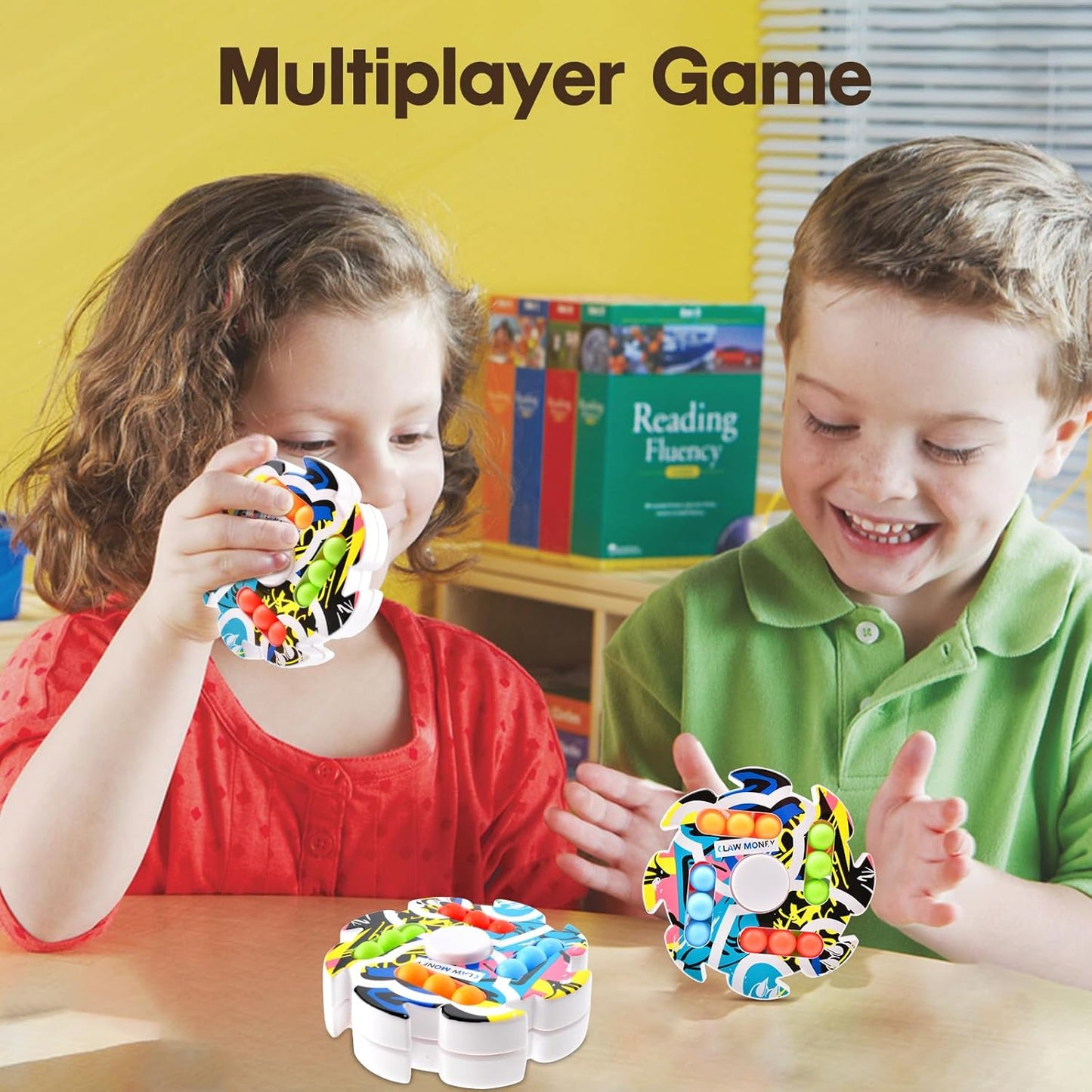 Magic Beans Cube Fidget Spinners Toys,Montessori Educational Toy for Adults Teen Kids Autism ADHA Sensory Toys Fidget Puzzle Toys Rotating Sorting Bean,Gifts for Boys Girls Anxiety Relief Toy