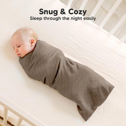 4-Pack Muslin Swaddle Blankets for Boys, Girls - Organic Baby Swaddles for Newborns, Soft &