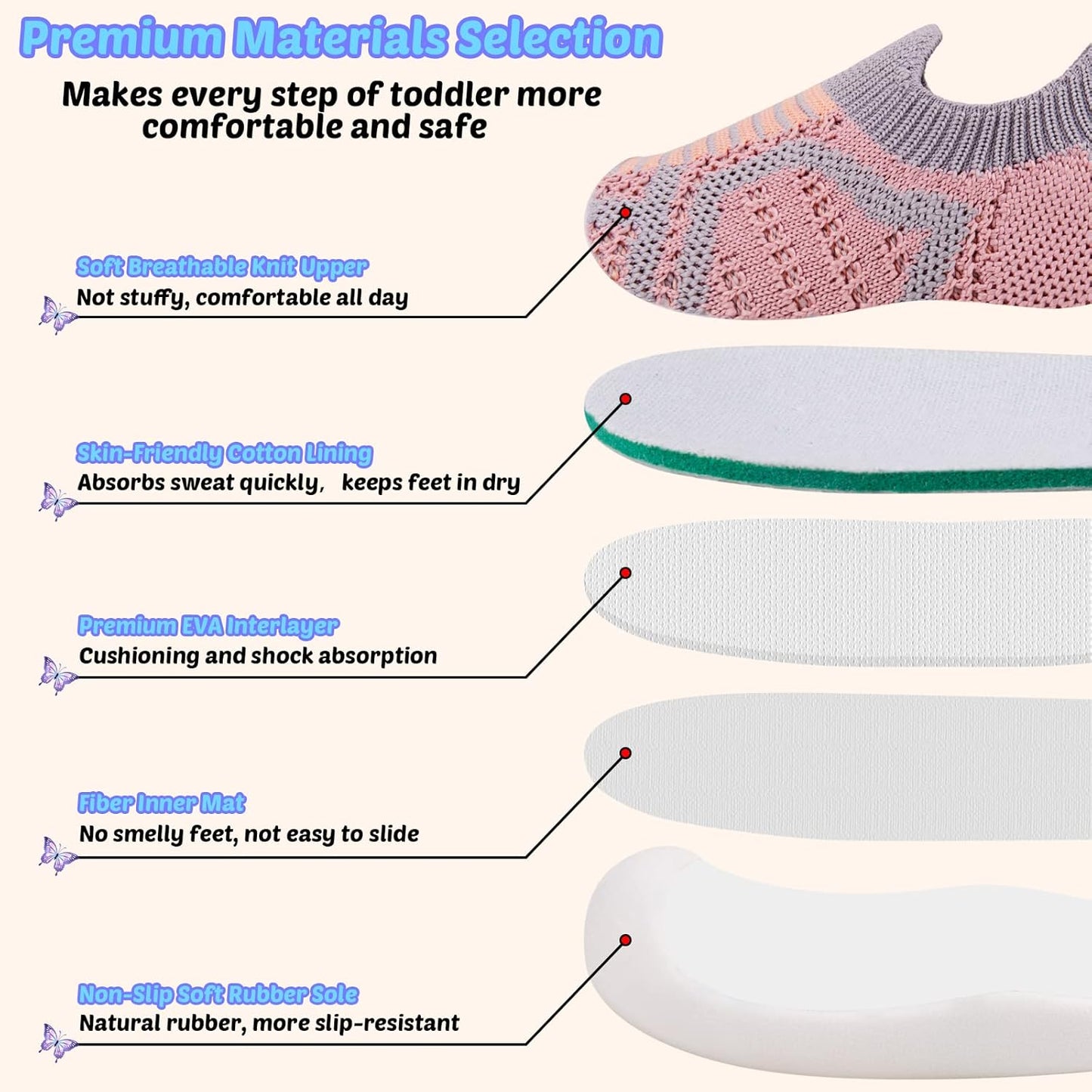 Charrost Toddler Baby Girl Boy First Walking Shoes Checkered Sneakers Sizes 3/4/5/6/7/8T. Soft, Cute,Flexible for First Walkers. Non-Slip, Slip On, Wide Toe Box Indoors Outdoors