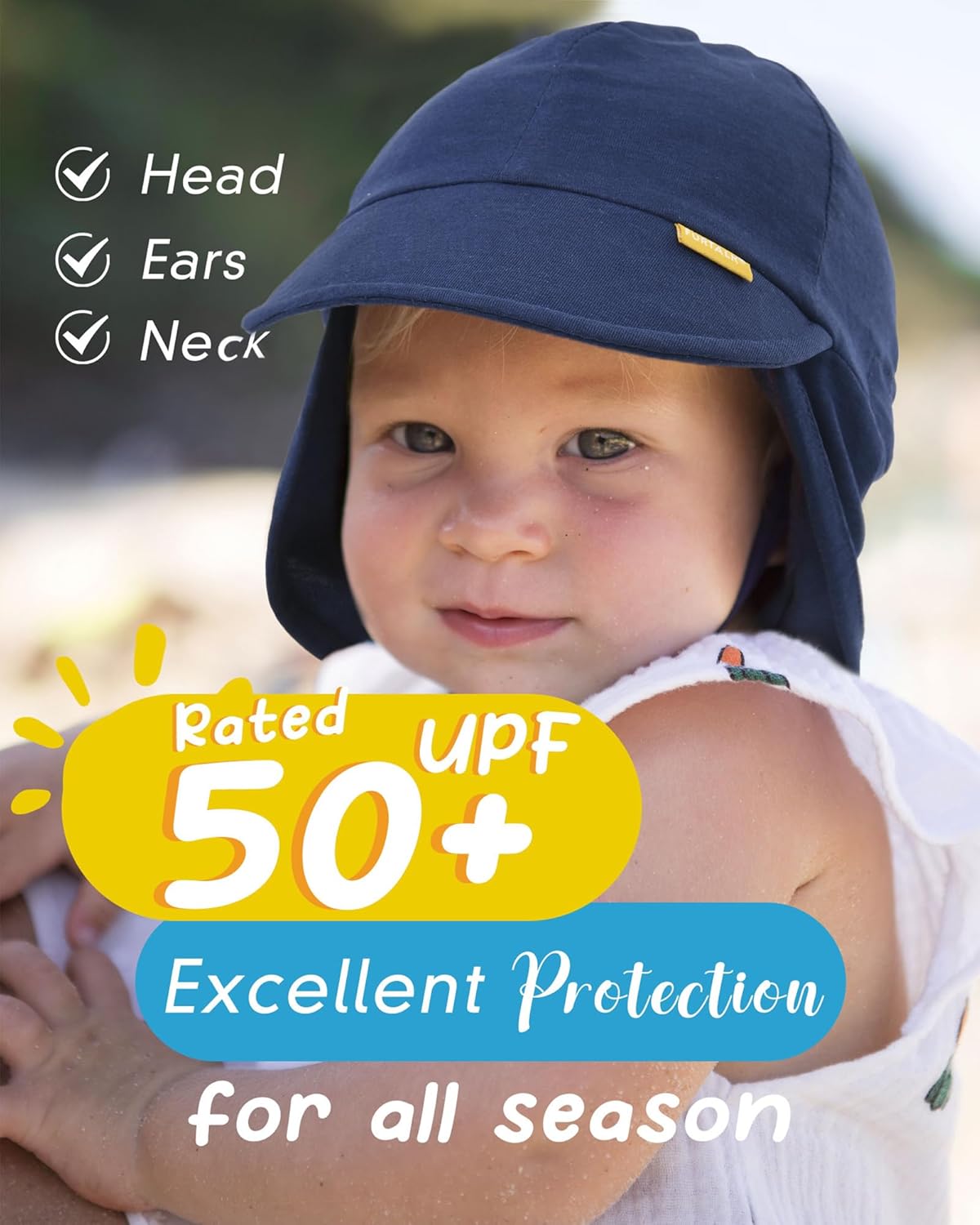 FURTALK Baby Sun Hat UPF 50+ UV Ray Sun Protection Cotton Toddler Hats for Boys Girls
