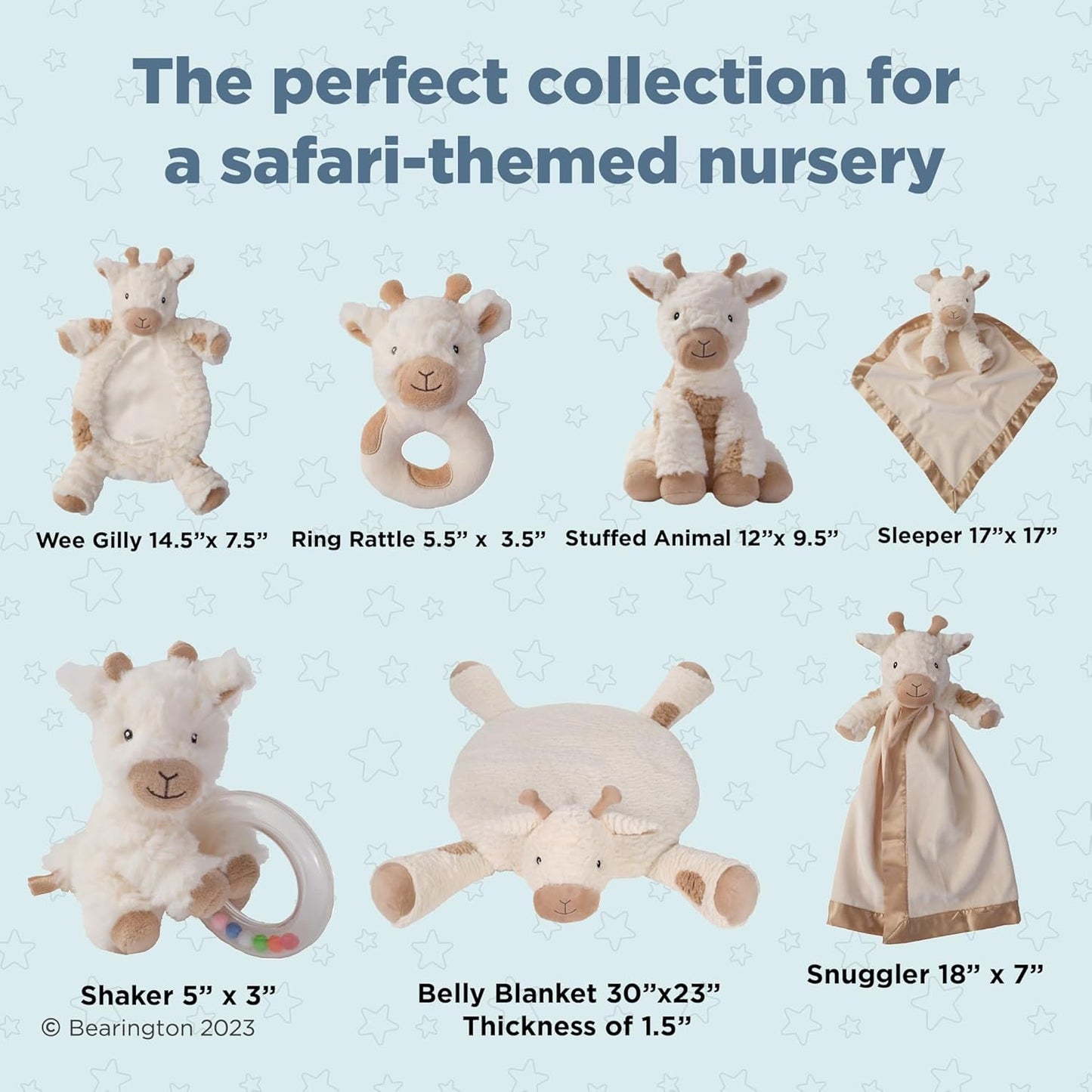 Bearington Collection Lil' Lofty 5.5 in Giraffe Baby Rattle - Plush Rattles Gift for Newborn