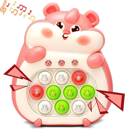 Quick Push Game, Light Up Fidget Toys Puzzle Handheld Game Machine, Speed Push Game Console for Kids, Squeeze Stress Sensory Push Bubble Toy, Girls & Boys Birthday Gifts