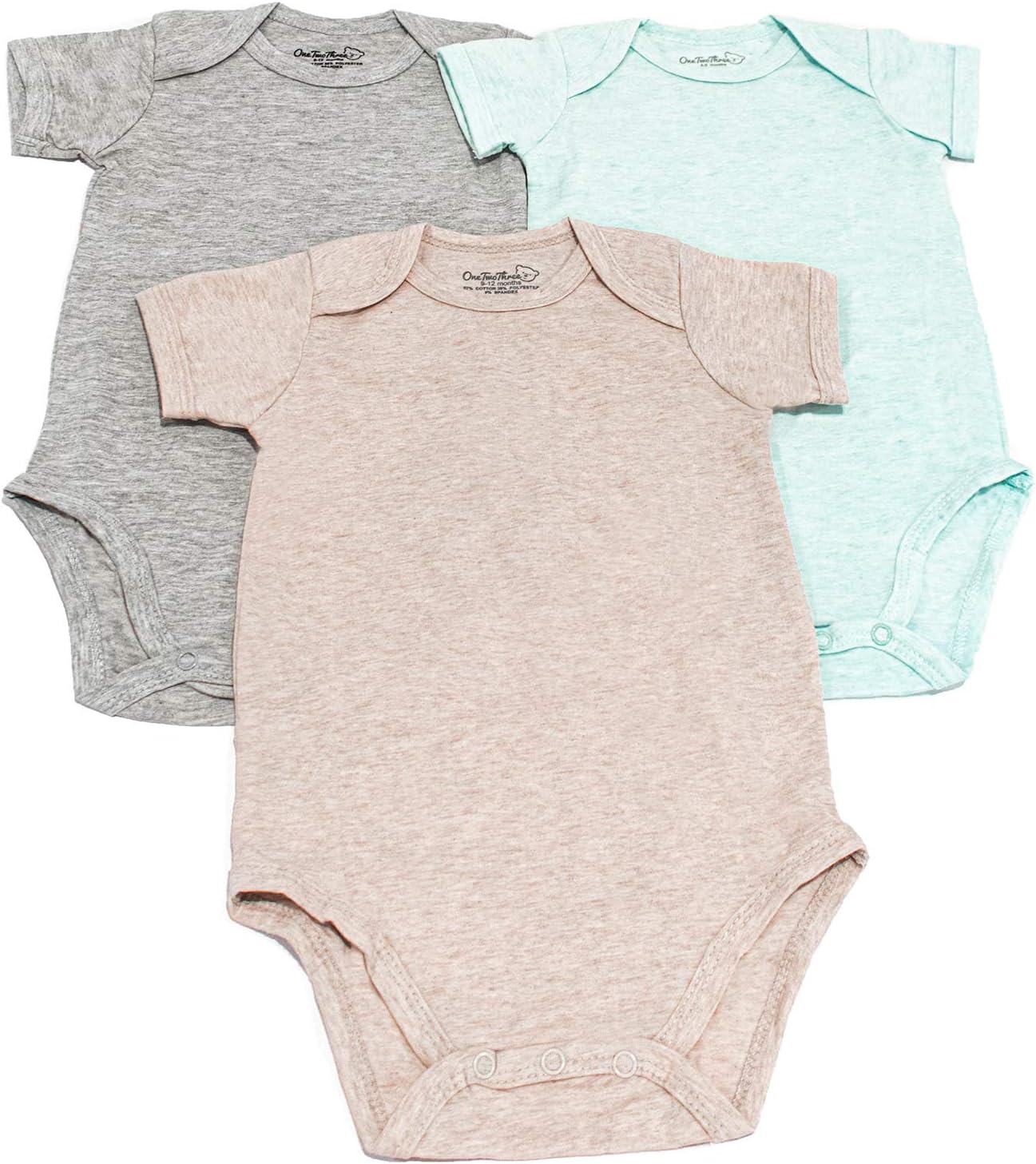 123 Bear Baby Cotton Spandex short-sleeve bodysuits unisex boy girl