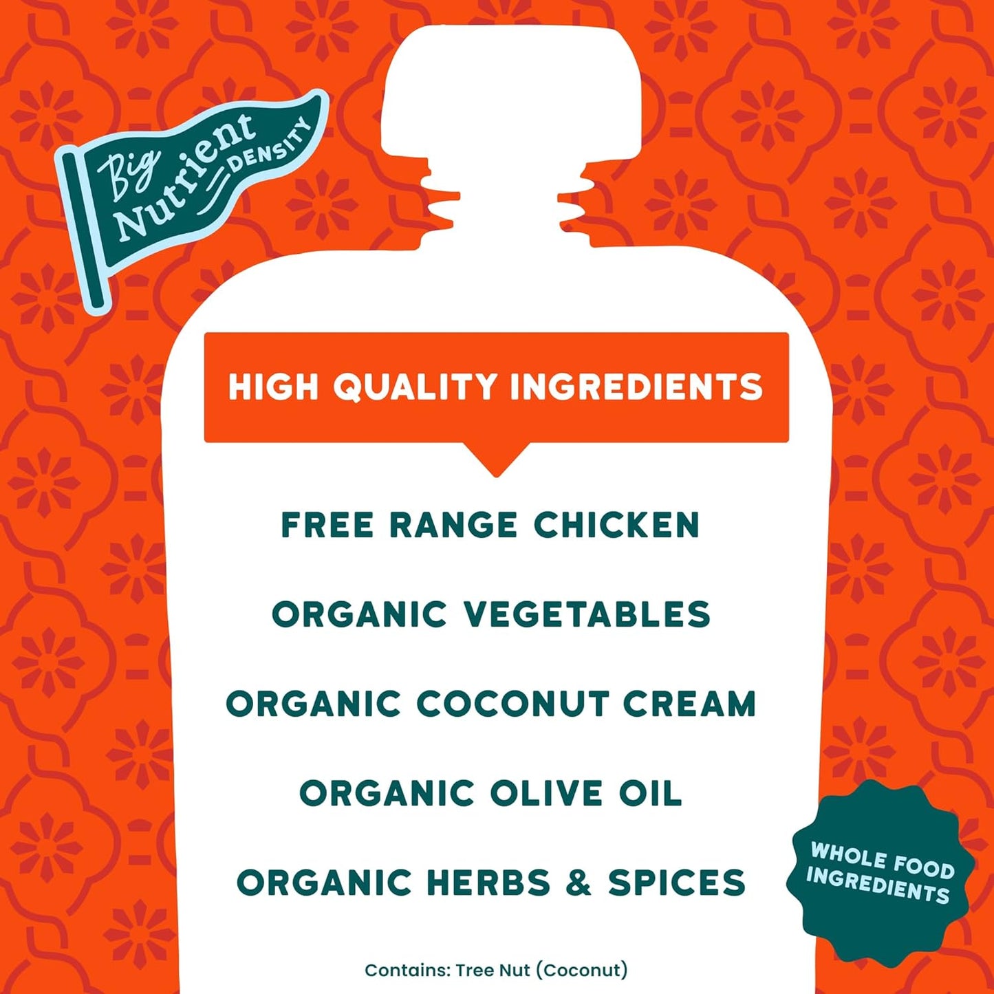 Serenity Kids 6+ Months Chicken Tikka Masala Baby Food Puree Pouches - High Protein Ethically