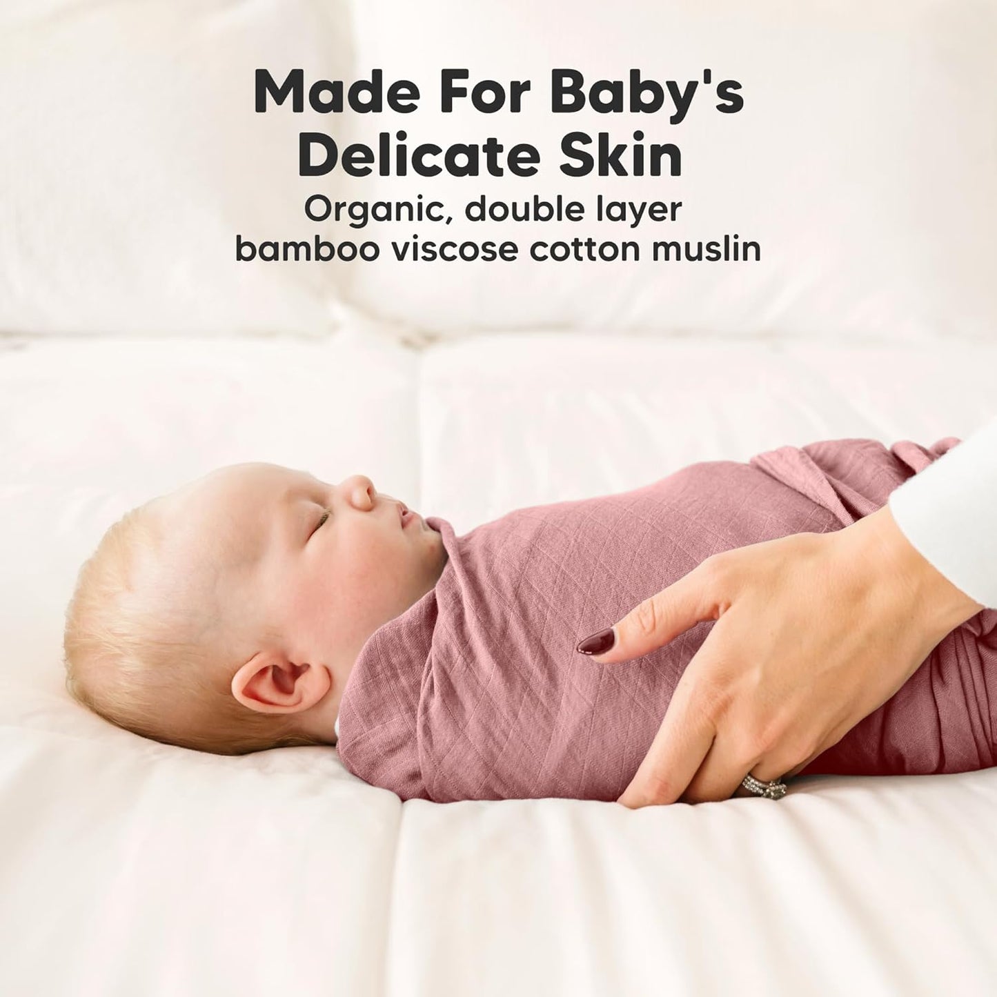 4-Pack Muslin Swaddle Blankets for Boys, Girls - Organic Baby Swaddles for Newborns, Soft &