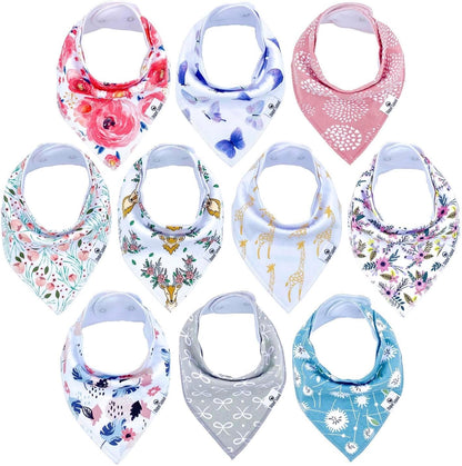 DiaperSquad's Baby Bibs for Drooling and Teething, Bibs for Boys, Baby Girl - Solid Cotton Baby Drool Bibs