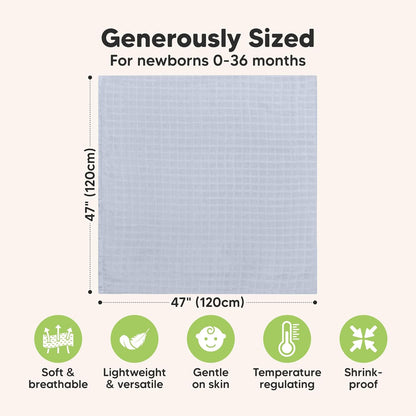 4-Pack Muslin Swaddle Blankets for Boys, Girls - Organic Baby Swaddles for Newborns, Soft &