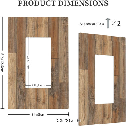 Decorative Outlet Covers Retro Rustic Brown Wood Grain 1 Gang Single Rocker Light Switch Cover Plate Wall Plates Gfci Faceplate For Farmhouse Cabin Decor
