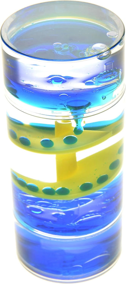 PowerTRC Cylinder Liquid Motion Bubbler Tube | Liquid Sensory Toy Timer | Calm and Relaxing Fidget Office Desk Toy | Helps with Anxiety, Austism, ADHD