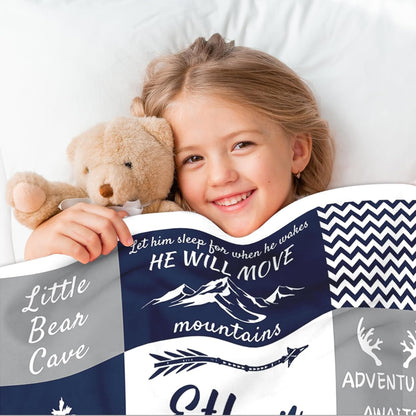 Ship Next Day, Personalized Baby Blankets - Printed in USA, Custom Name Blanket, Baby Blanket with