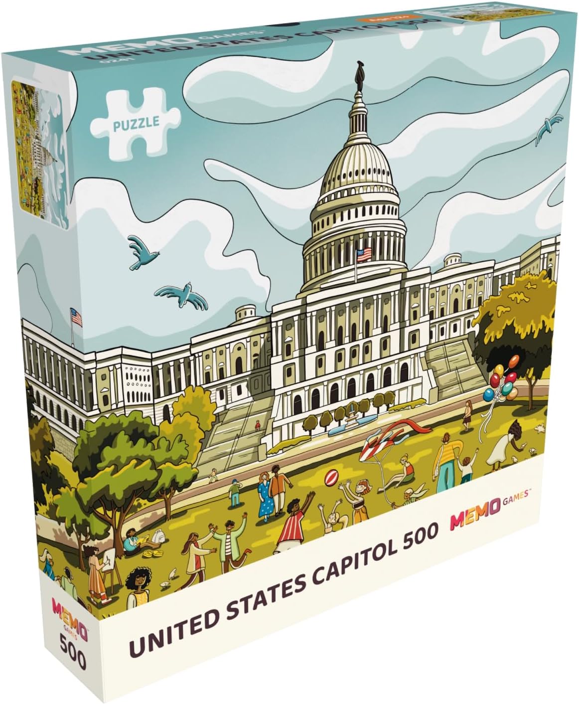 500 Piece Jigsaw Puzzle - United States Capitol - Washington, D.C. – 15.8 x 19.7 inches – Premium Quality Printed Cardboard – Numbered Pieces – Suitable for Ages 14+