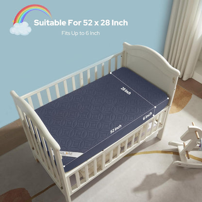 Waterproof Crib Mattress Protector 2 Pack, Soft and Breathable Crib Mattress Pad Cover, Noiseless