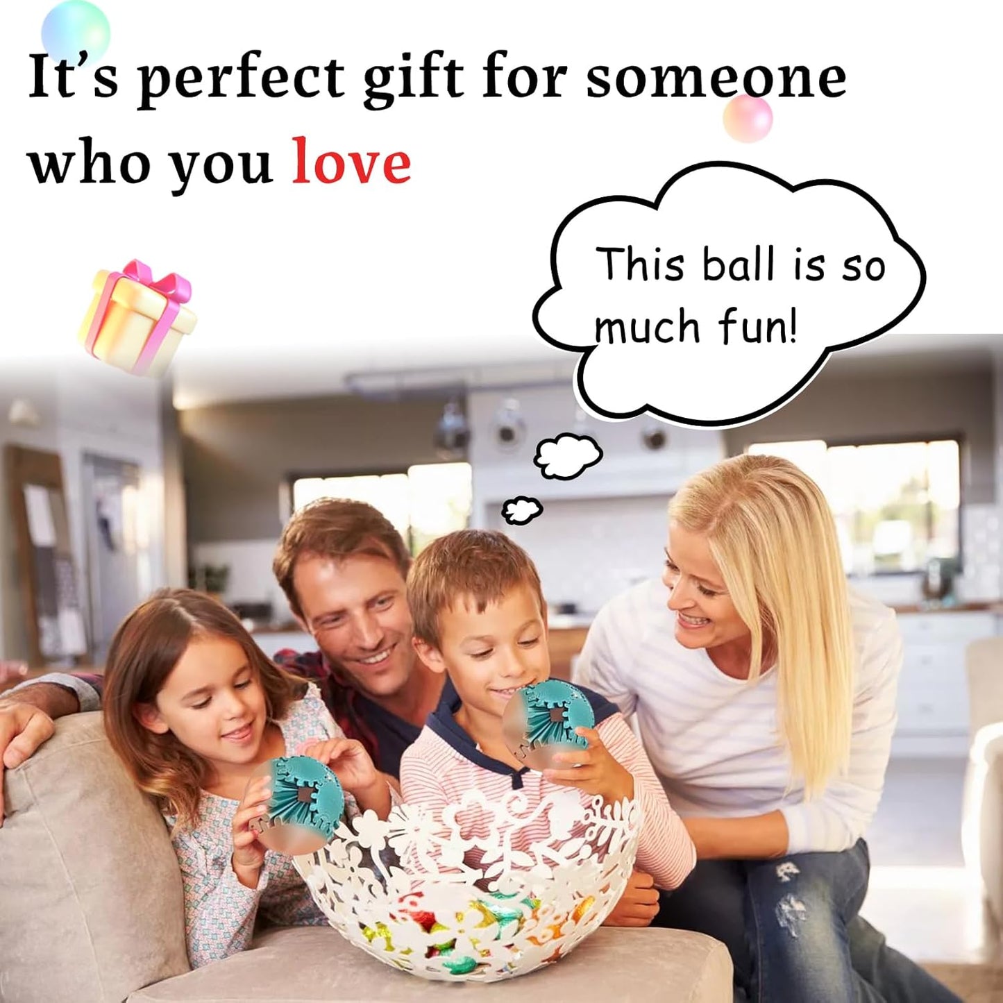 Gear Ball 3D Printed Gear Sphere Fidget Rotating Ball Cube Gadgets, Gear Sphere Ball for Work or Travel Stress Toys Gear Fidget Toys, Stress and Anxiety Relief Gear Toys (Dark red, 8CM/3.15in)