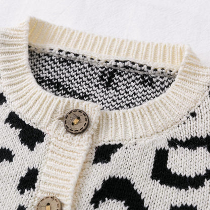 Simplee kids Baby Sweater Animal Leopard Printed Baby Cardigan for Autumn Fall…