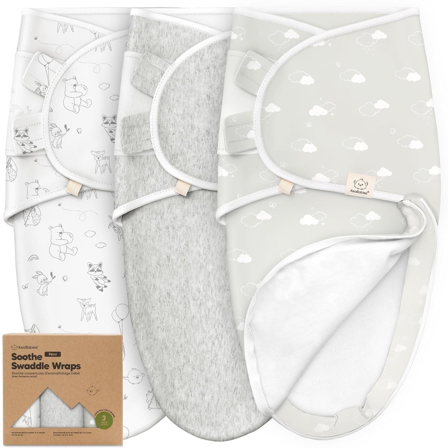 Baby Swaddle Sleep Sacks with Zipper - 3-Pack Swaddles for Newborns 3-6 Months, Infant, Baby Girls