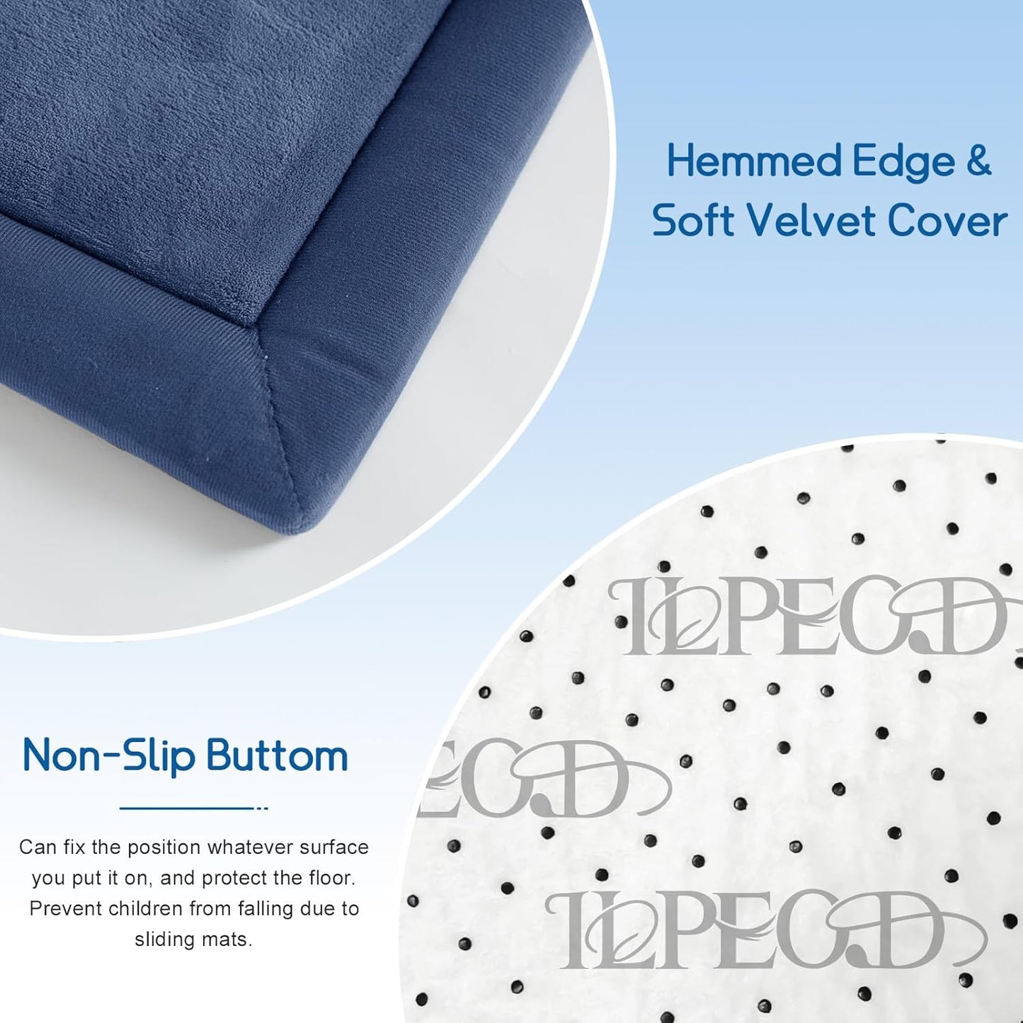 Baby Play Mat 1.2" Thick Memory Foam Nursery Rug Area Rug, 9’2” X 6’7” Yoga Mat Playmat Crawling Mat for Baby,Toddlers,Infants,Kids,Floor Mat Tatami Mat for Living Room with Non-Slip(Blue)