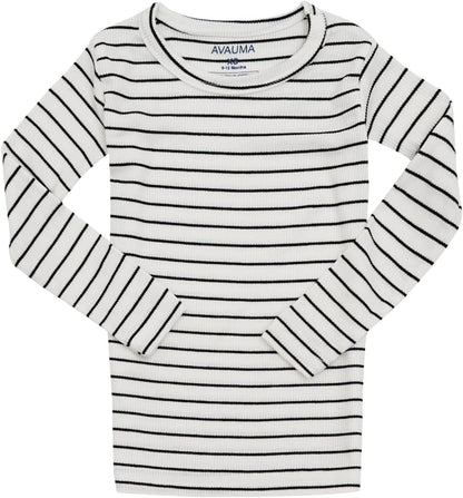 AVAUMA Stripe Pattern Baby Boys Girls Pajama Set Kids Toddler Snug fit Ribbed Sleepwear pjs for Daily Life Style