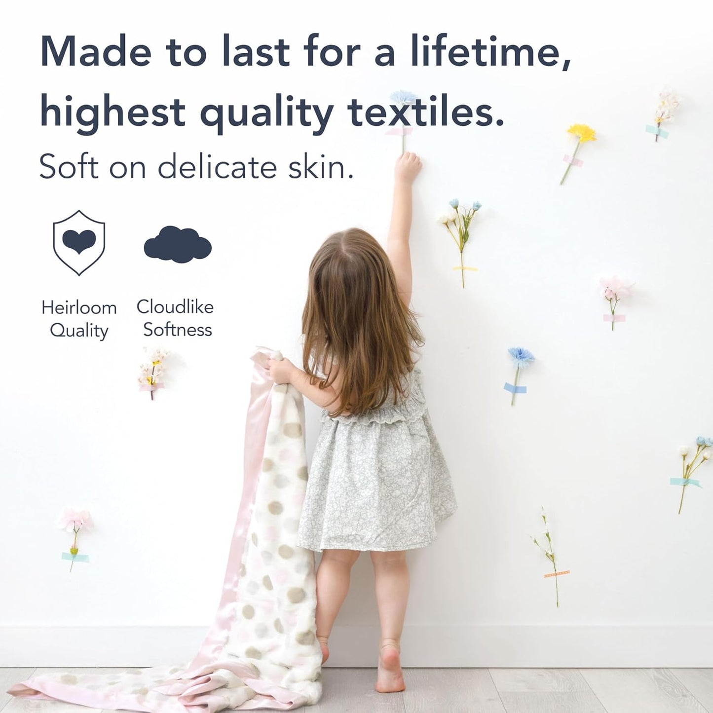 Little Giraffe Baby Blanket - Luxe Soft Blanket with Satin Trim - Baby Stroller Blanket - Newborn