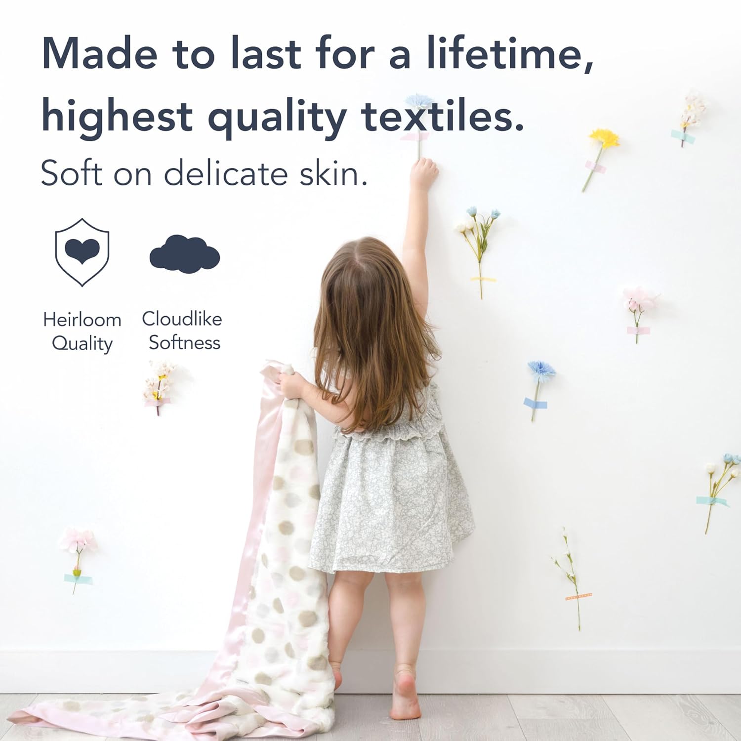 Little Giraffe Baby Blanket - Luxe Soft Blanket with Satin Trim - Baby Stroller Blanket - Newborn