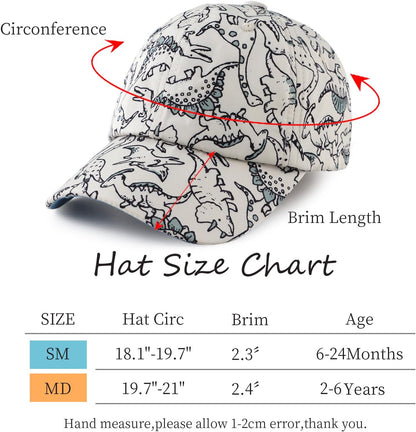 JANGANNSA Dinosaur Boys Girls Caps Embroidery Baby Baseball Caps Cotton Infant Toddler Kids Hat Spring Summer Autumn 2-6Y