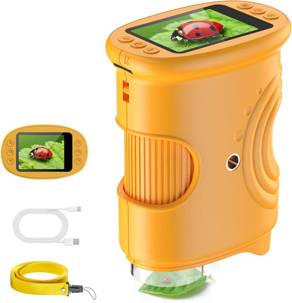 1000X Handheld Digital Microscope for Kids: Pocket Microscope with 2.0" IPS Screen - STEM Toys Birthday Gifts for Girls Boys - Portable Edu Science Kits Toddler Age 3-6 6-12