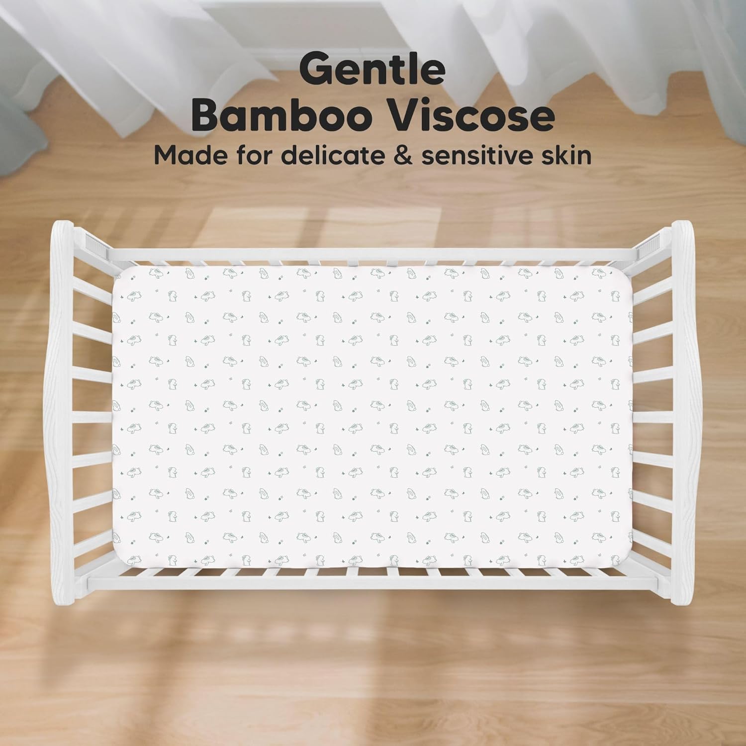 KeaBabies 2-Pack Baby Crib Sheets for Boys, Girls - 52x28 Viscose Derived from Bamboo Toddler Bed