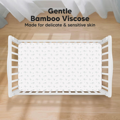 KeaBabies 2-Pack Baby Crib Sheets for Boys, Girls - 52x28 Viscose Derived from Bamboo Toddler Bed