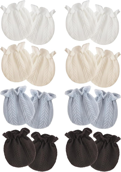 Newborn Baby Mittens No Scratch Cotton Elastic Wrist Gloves Infant Toddler Mittens for Baby Boy Girl 0-6 Months