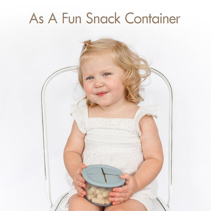 Moonkie Silicone Snack Containers for Kids and Toddlers | 8 oz Baby Food Containers with Airtight