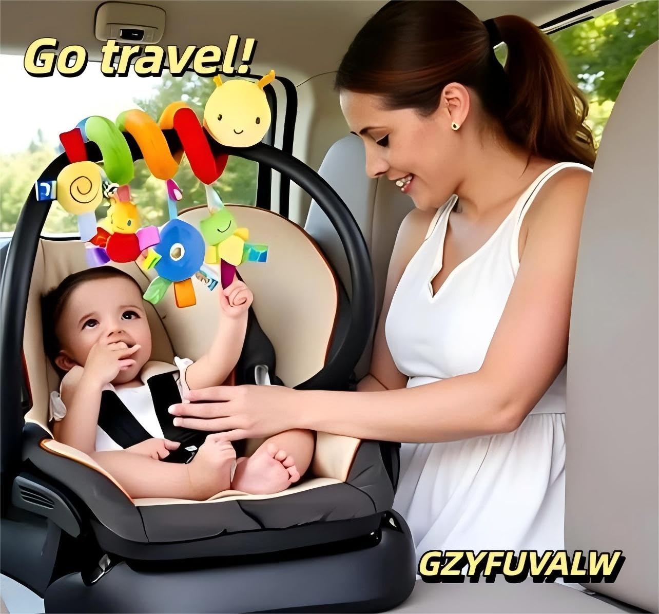 GZYFUVALW Car Seat & Stroller Toy_Infant Toys Baby Sensory Interaction Cartoon Toys with Ringing