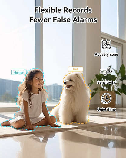 blurams 2K Pet Camera, Cameras for Home Security with One-Touch Call, Indoor Camera w/Color Night Vision, Motion Tracking, Cloud & SD Card Storage (2Pack)