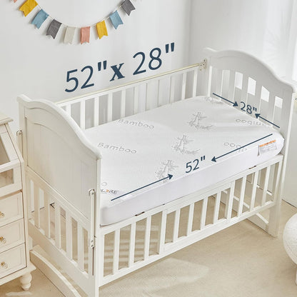 BEDLORE Waterproof Crib Mattress Protector 2 Pack, Ultra Soft Bamboo Viscose Crib Mattress Pad