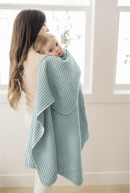 Konssy Waffle Baby Blanket - Soft & Cozy Nursery Swaddle Blanket, Lightweight Toddler Throw for