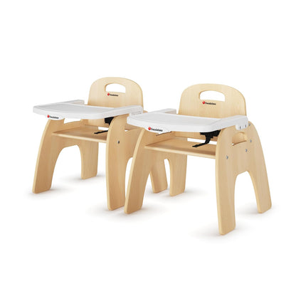 Foundations Easy Serve Low Wood Feeding Chairs Multipack, Adjustable Harness, Removable Dishwasher