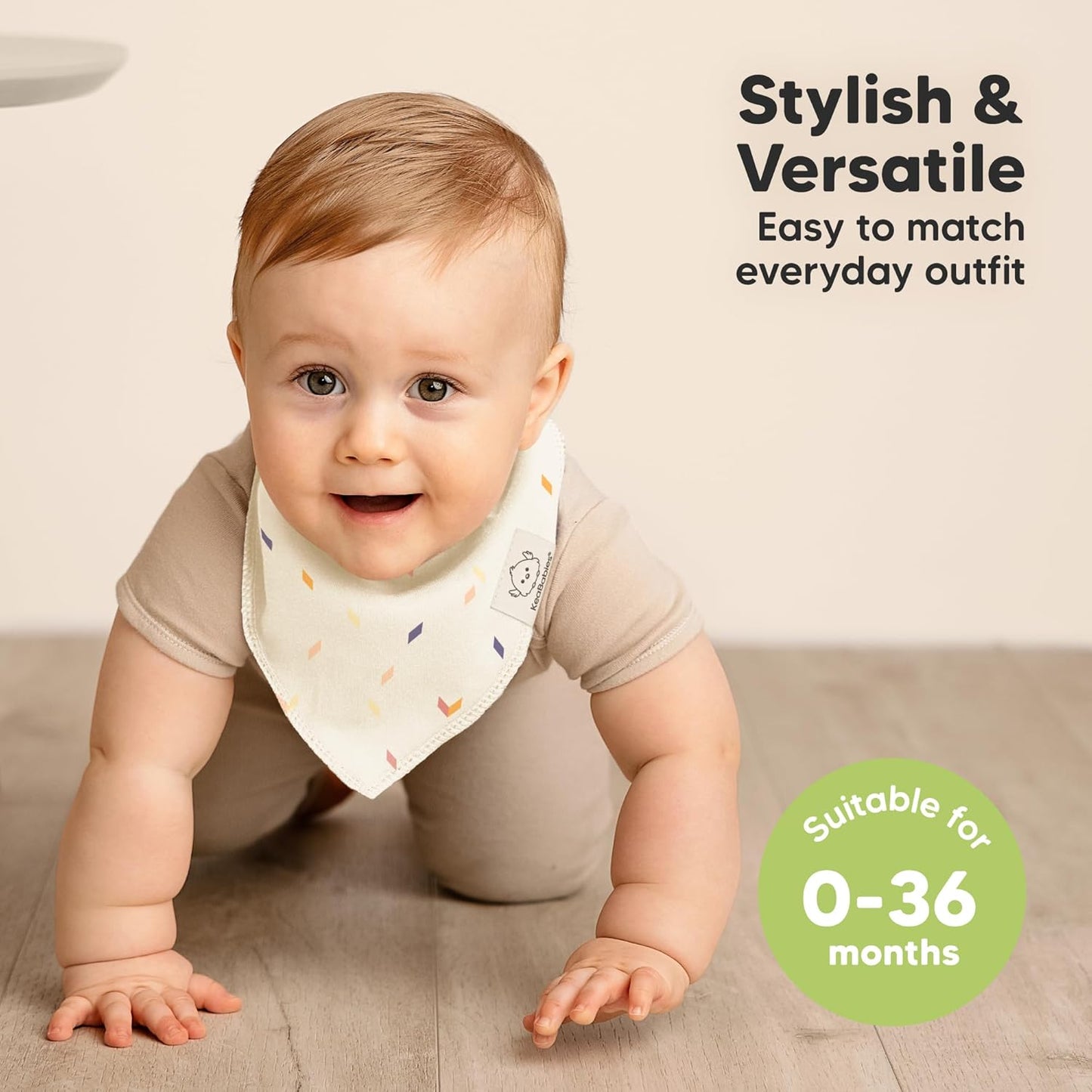 8-Pack Organic Baby Bandana Bibs for Girls - Super Absorbent Triangle Baby Bibs for Drooling and Teething Infant, 100% Cotton Extra Soft for Newborn, Infant 0-36 Months (Prism)