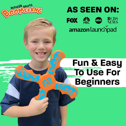 Refresh Sports Soft Boomerang - Best Gifts for Boys & Girls - Fun Kid Stocking Stuffers & Holiday Presents - Outdoor Toys & Birthday Party Favors - Goodie Bag Easter Basket Stuffers for Kids