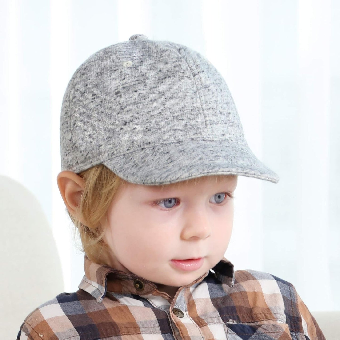 Keepersheep Baby Baseball Cap Infant Sun Hat, Cotton Knit with Soft Brim, Adjustable Soft Newborn Toddler Cap