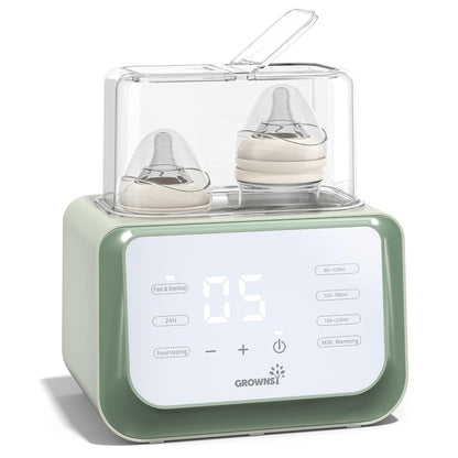 Baby Bottle Warmer, Grownsy 8-in-1 Fast Milk Warmer with Timer Breastmilk or Formula, Fits 2