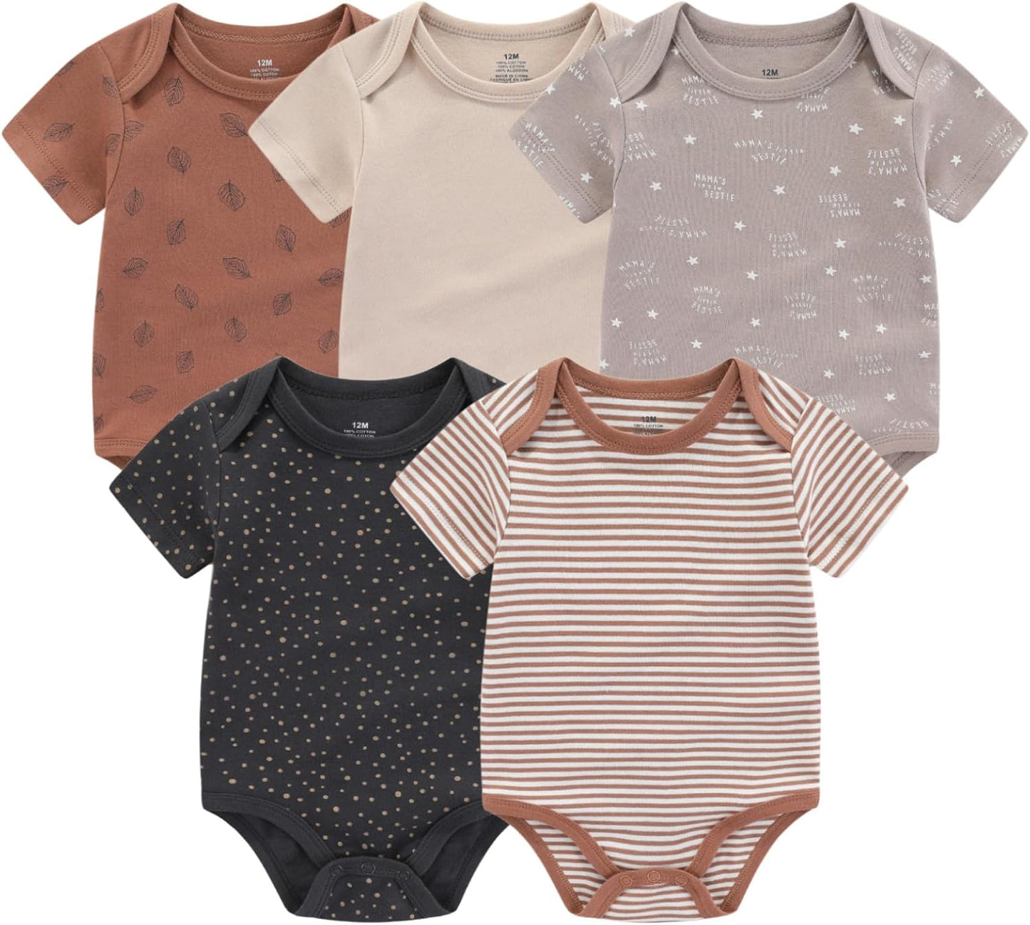 Baby Bodysuit Short Sleeve one-Piece Newborn Baby Clothes for Baby Boy and Girls