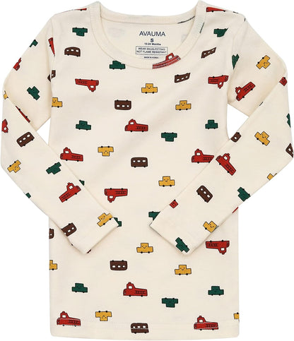 AVAUMA Baby Boys Girls Pajama Set 6M-8T Kids Cute Toddler Snug fit Pjs Cotton Sleepwear