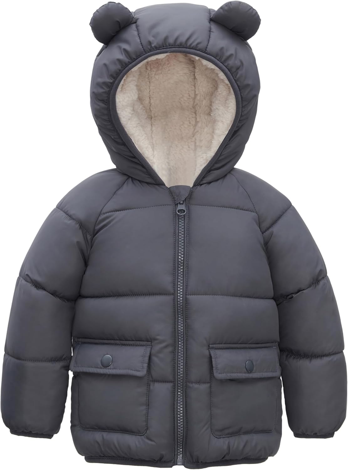 Rokka&Rolla Baby Boys' Water-Resistant Sherpa Fleece Lined Puffer Jacket Winter Coat for Newborn Infants Toddler