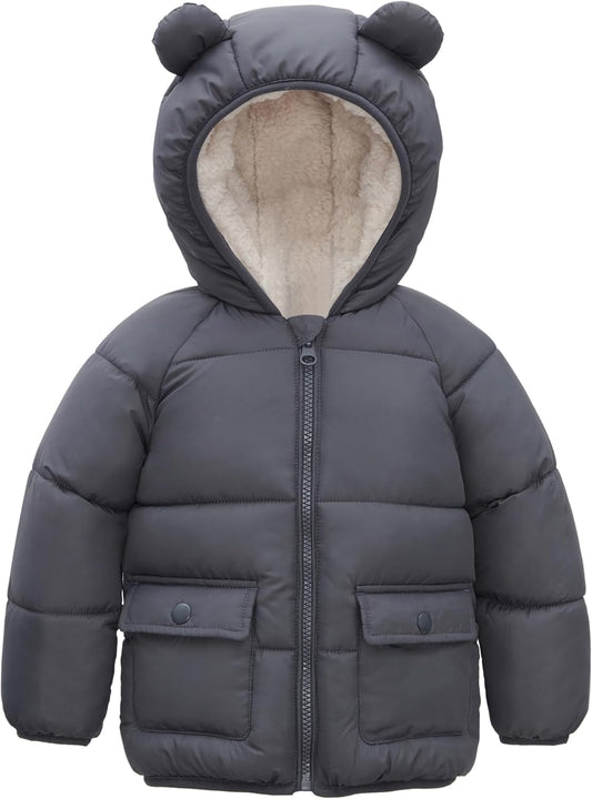 Rokka&Rolla Baby Boys' Water-Resistant Sherpa Fleece Lined Puffer Jacket Winter Coat for Newborn Infants Toddler
